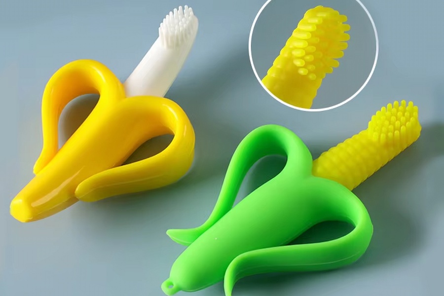 Gặm nướu chuối cho bé gặm silicone an toàn đa dạng